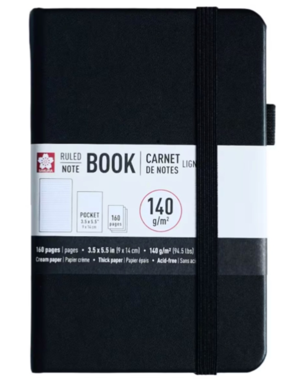 Sakura® 5" x 8.25" A5 Ruled Notebook Black NEW & SEALED